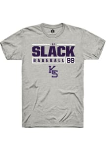 JJ Slack Ash K-State Wildcats NIL Stacked Box Short Sleeve T Shirt