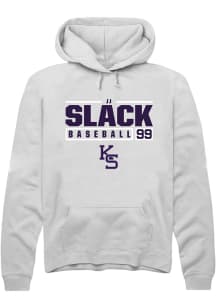 JJ Slack Rally Mens White K-State Wildcats NIL Stacked Box Hooded Sweatshirt