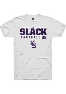 JJ Slack White K-State Wildcats NIL Stacked Box Short Sleeve T Shirt