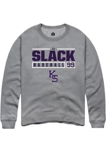 JJ Slack Rally Mens Graphite K-State Wildcats NIL Stacked Box Crew Sweatshirt