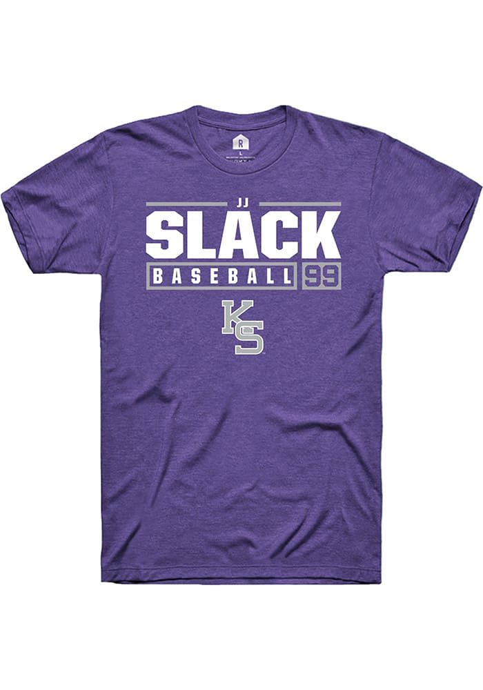 JJ Slack K-State Wildcats Purple Rally NIL Stacked Box Short Sleeve T Shirt