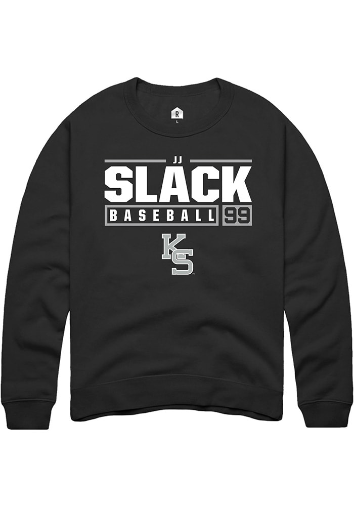 JJ Slack Rally K-State Wildcats Mens Black NIL Stacked Box Long Sleeve Crew Sweatshirt