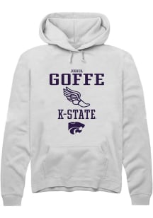 Joshua Goffe Rally Mens White K-State Wildcats NIL Sport Icon Hooded Sweatshirt