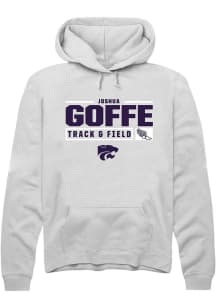 Joshua Goffe Rally Mens White K-State Wildcats NIL Stacked Box Hooded Sweatshirt