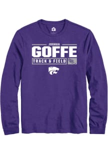 Joshua Goffe Rally Mens Purple K-State Wildcats NIL Stacked Box Tee