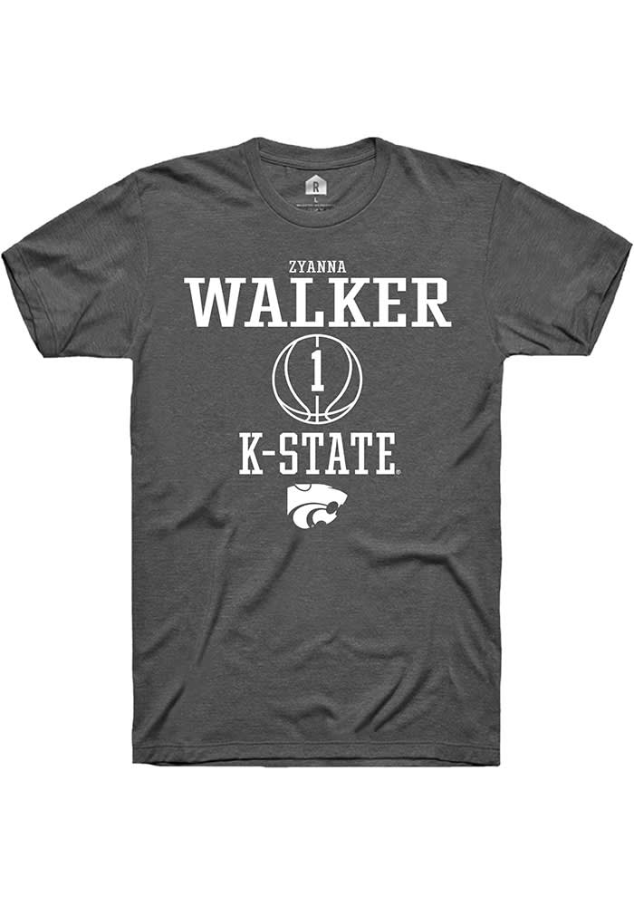Zyanna Walker K-State Wildcats Grey Rally NIL Sport Icon Short Sleeve T Shirt