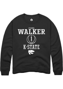 Zyanna Walker  Rally K-State Wildcats Mens Black NIL Sport Icon Long Sleeve Crew Sweatshirt
