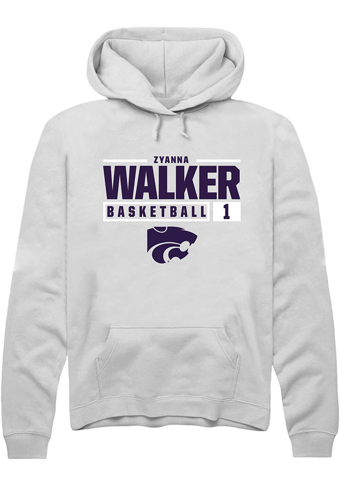 Zyanna Walker Rally K-State Wildcats Mens White NIL Stacked Box Long Sleeve Hoodie