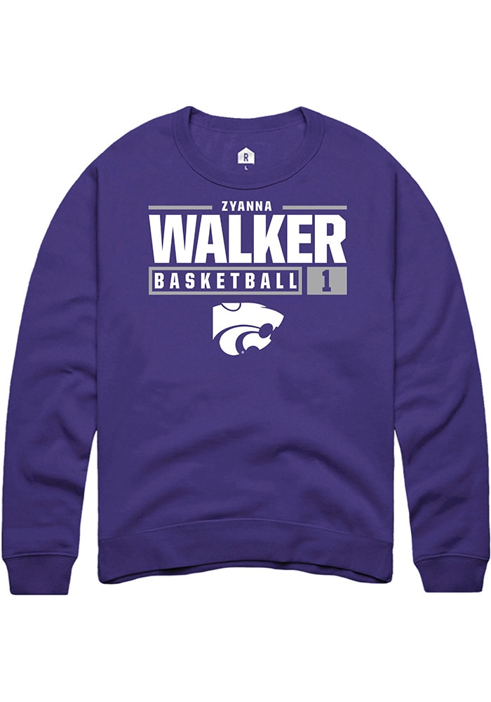 Zyanna Walker Rally K-State Wildcats Mens Purple NIL Stacked Box Long Sleeve Crew Sweatshirt