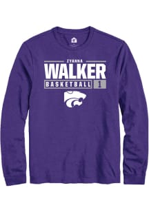 Zyanna Walker Rally Mens Purple K-State Wildcats NIL Stacked Box Tee