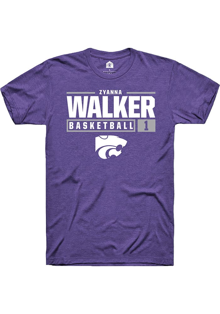 Zyanna Walker K-State Wildcats Purple Rally NIL Stacked Box Short Sleeve T Shirt