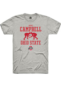 Boede Campbell  Ohio State Buckeyes Ash Rally NIL Sport Icon Short Sleeve T Shirt