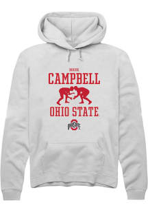 Boede Campbell  Rally Ohio State Buckeyes Mens White NIL Sport Icon Long Sleeve Hoodie