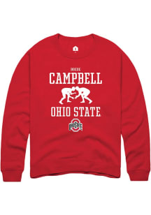 Boede Campbell  Rally Ohio State Buckeyes Mens Red NIL Sport Icon Long Sleeve Crew Sweatshirt