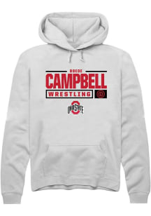 Boede Campbell  Rally Ohio State Buckeyes Mens White NIL Stacked Box Long Sleeve Hoodie