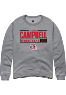 Boede Campbell  Rally Ohio State Buckeyes Mens Graphite NIL Stacked Box Long Sleeve Crew Sweatsh..