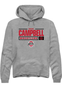 Boede Campbell  Rally Ohio State Buckeyes Mens Graphite NIL Stacked Box Long Sleeve Hoodie