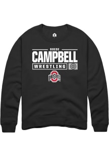 Boede Campbell  Rally Ohio State Buckeyes Mens Black NIL Stacked Box Long Sleeve Crew Sweatshirt