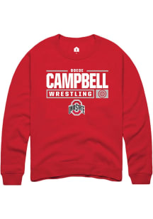 Boede Campbell  Rally Ohio State Buckeyes Mens Red NIL Stacked Box Long Sleeve Crew Sweatshirt