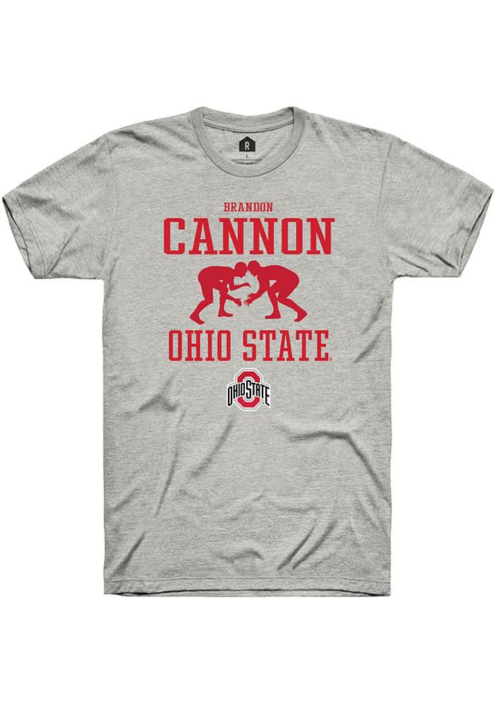 Brandon Cannon  Ohio State Buckeyes Ash Rally NIL Sport Icon Short Sleeve T Shirt