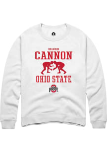 Brandon Cannon Rally Mens White Ohio State Buckeyes NIL Sport Icon Crew Sweatshirt