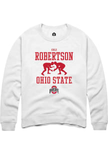 Cole Robertson  Rally Ohio State Buckeyes Mens White NIL Sport Icon Long Sleeve Crew Sweatshirt