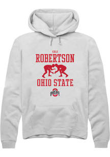 Cole Robertson  Rally Ohio State Buckeyes Mens White NIL Sport Icon Long Sleeve Hoodie