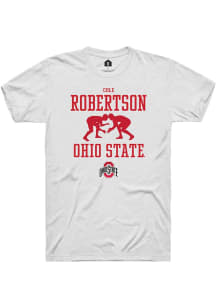 Cole Robertson  Ohio State Buckeyes White Rally NIL Sport Icon Short Sleeve T Shirt