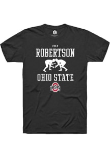 Cole Robertson  Ohio State Buckeyes Black Rally NIL Sport Icon Short Sleeve T Shirt