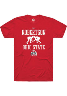 Cole Robertson  Ohio State Buckeyes Red Rally NIL Sport Icon Short Sleeve T Shirt