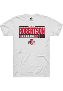 Cole Robertson  Ohio State Buckeyes White Rally NIL Stacked Box Short Sleeve T Shirt