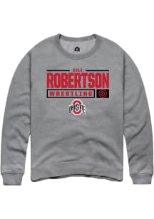 Cole Robertson  Rally Ohio State Buckeyes Mens Graphite NIL Stacked Box Long Sleeve Crew Sweatsh..