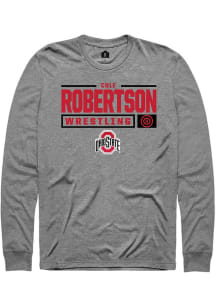 Cole Robertson  Ohio State Buckeyes Graphite Rally NIL Stacked Box Long Sleeve T Shirt