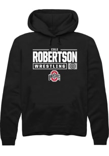 Cole Robertson  Rally Ohio State Buckeyes Mens Black NIL Stacked Box Long Sleeve Hoodie