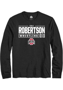 Cole Robertson  Ohio State Buckeyes Black Rally NIL Stacked Box Long Sleeve T Shirt