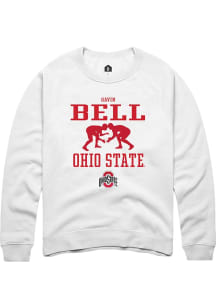 Gavin Bell  Rally Ohio State Buckeyes Mens White NIL Sport Icon Long Sleeve Crew Sweatshirt