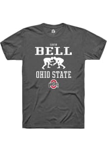 Gavin Bell  Ohio State Buckeyes Dark Grey Rally NIL Sport Icon Short Sleeve T Shirt