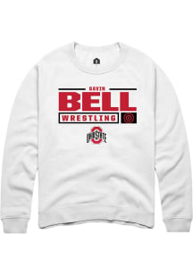 Gavin Bell  Rally Ohio State Buckeyes Mens White NIL Stacked Box Long Sleeve Crew Sweatshirt