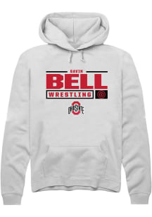 Gavin Bell  Rally Ohio State Buckeyes Mens White NIL Stacked Box Long Sleeve Hoodie