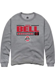 Gavin Bell  Rally Ohio State Buckeyes Mens Graphite NIL Stacked Box Long Sleeve Crew Sweatshirt