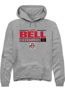 Gavin Bell  Rally Ohio State Buckeyes Mens Graphite NIL Stacked Box Long Sleeve Hoodie