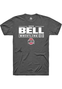 Gavin Bell  Ohio State Buckeyes Dark Grey Rally NIL Stacked Box Short Sleeve T Shirt