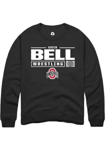 Gavin Bell  Rally Ohio State Buckeyes Mens Black NIL Stacked Box Long Sleeve Crew Sweatshirt