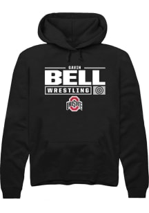 Gavin Bell  Rally Ohio State Buckeyes Mens Black NIL Stacked Box Long Sleeve Hoodie