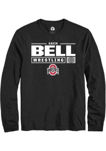 Gavin Bell  Ohio State Buckeyes Black Rally NIL Stacked Box Long Sleeve T Shirt