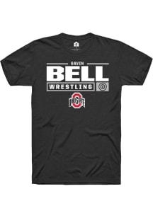 Gavin Bell  Ohio State Buckeyes Black Rally NIL Stacked Box Short Sleeve T Shirt