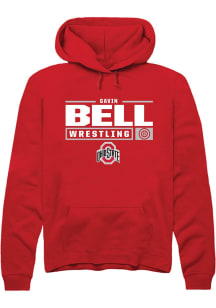 Gavin Bell  Rally Ohio State Buckeyes Mens Red NIL Stacked Box Long Sleeve Hoodie