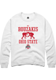 Nic Bouzakis  Rally Ohio State Buckeyes Mens White NIL Sport Icon Long Sleeve Crew Sweatshirt