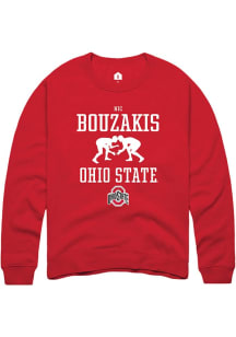 Nic Bouzakis  Rally Ohio State Buckeyes Mens Red NIL Sport Icon Long Sleeve Crew Sweatshirt