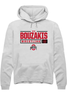 Nic Bouzakis  Rally Ohio State Buckeyes Mens White NIL Stacked Box Long Sleeve Hoodie